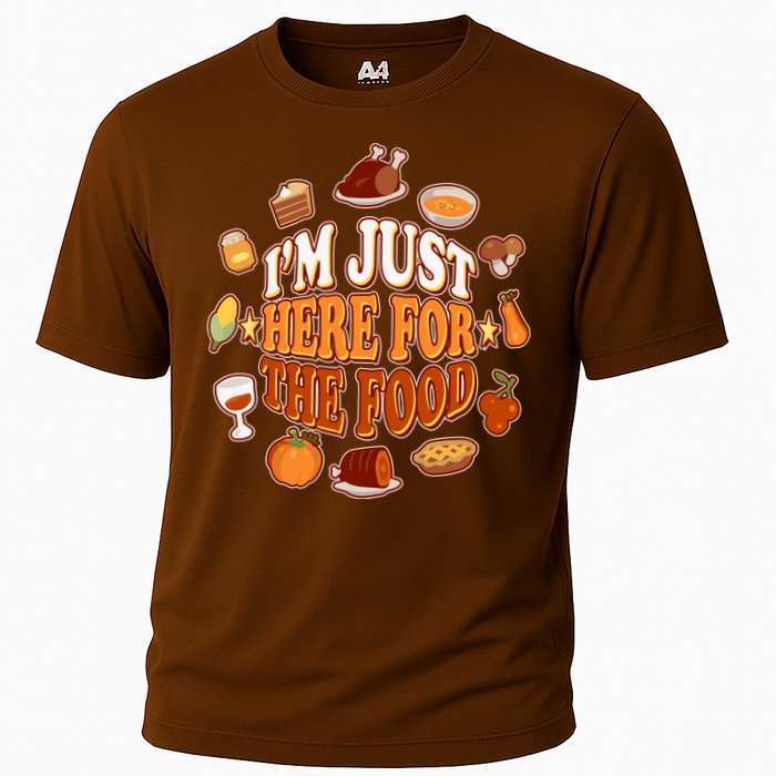 Thanksgiving I'm Just Here For The Food Cooling Performance Crew T-Shirt