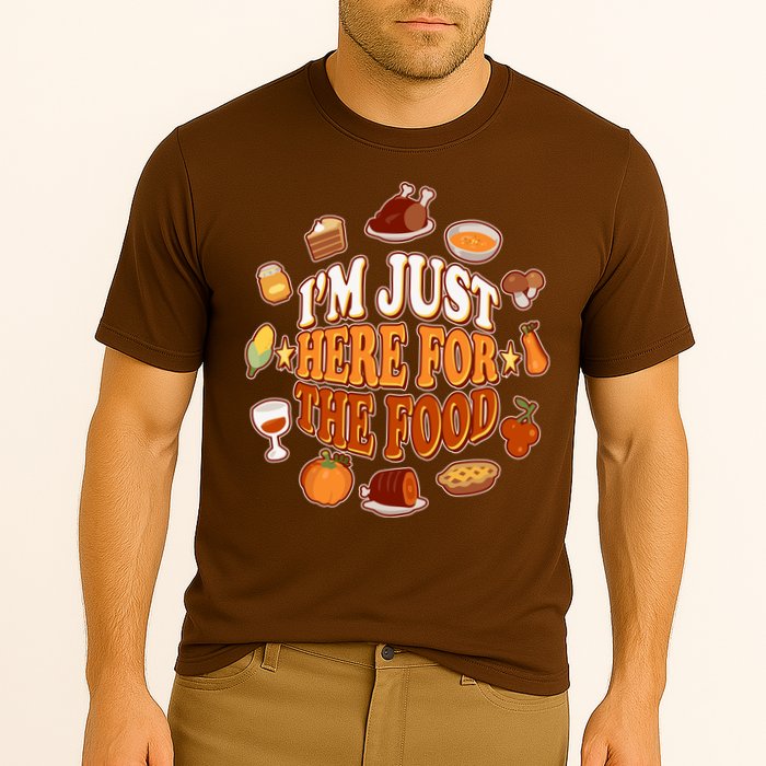 Thanksgiving I'm Just Here For The Food Cooling Performance Crew T-Shirt