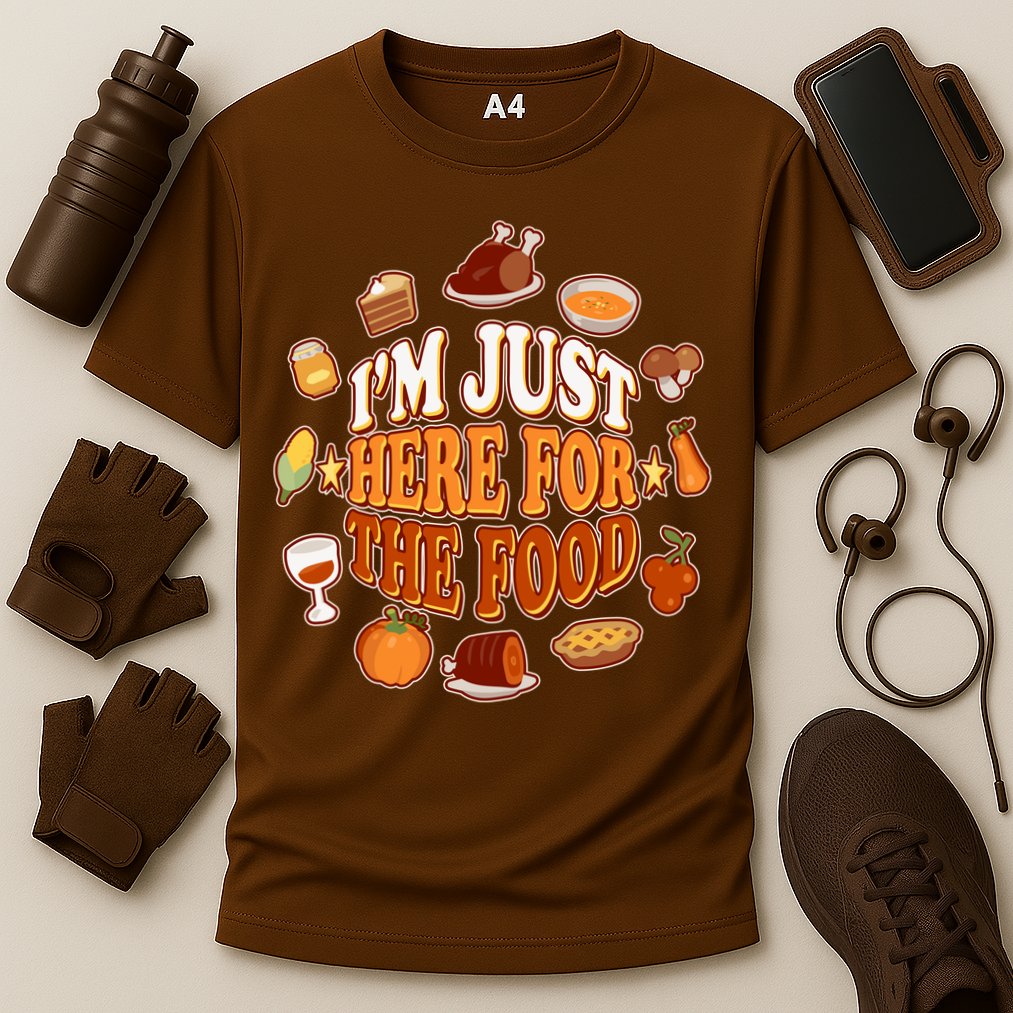 Thanksgiving I'm Just Here For The Food Cooling Performance Crew T-Shirt