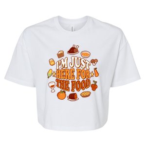 Thanksgiving I'm Just Here For The Food Bella+Canvas Jersey Crop Tee