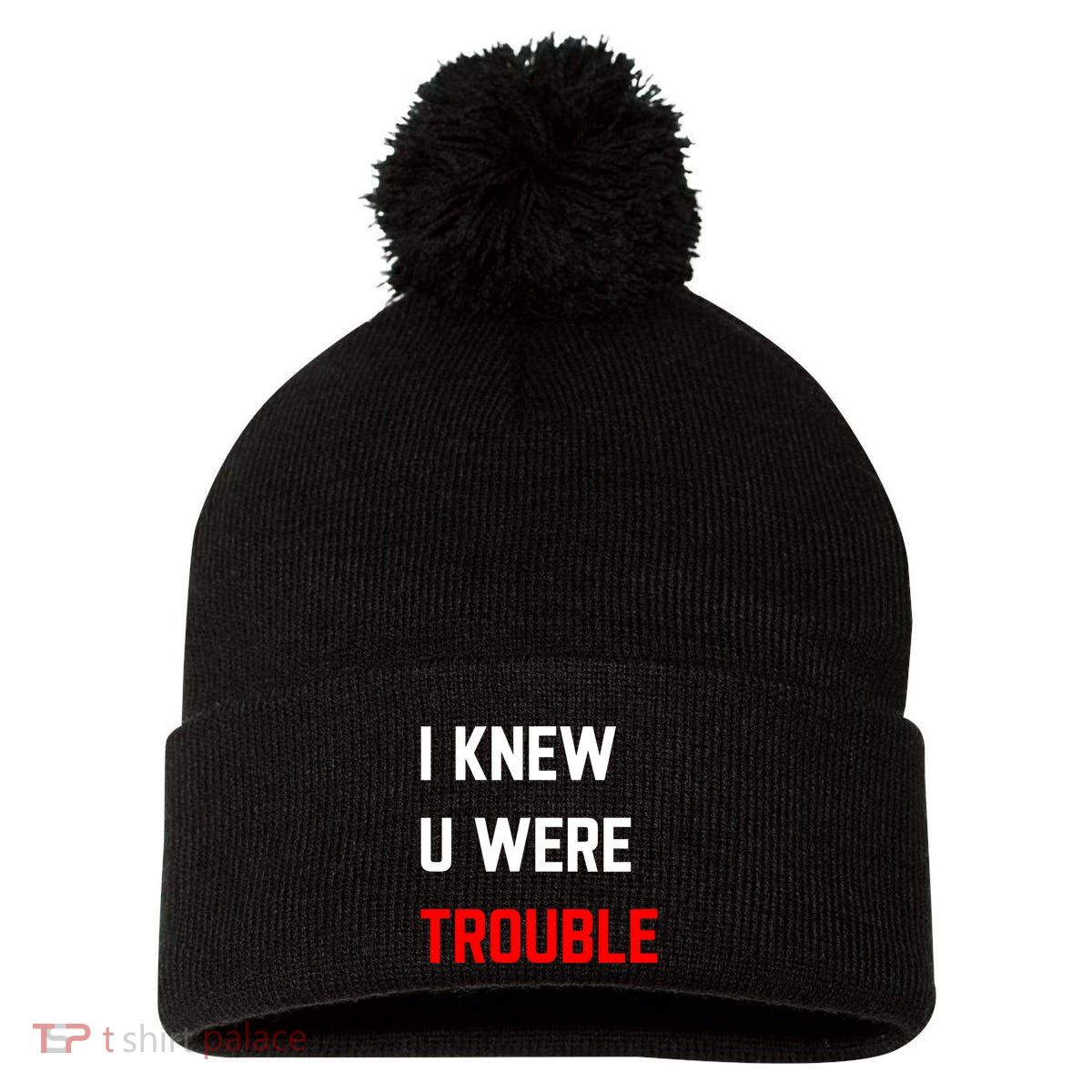 Taylor I Knew U Were Trouble Pom Pom 12in Knit Beanie