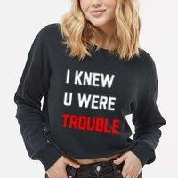 Taylor I Knew U Were Trouble Cropped Pullover Crew