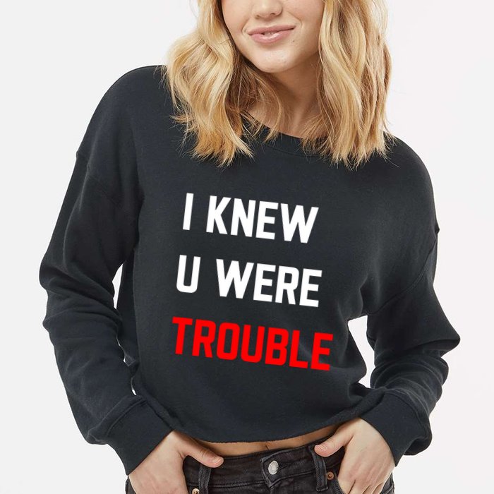 Taylor I Knew U Were Trouble Cropped Pullover Crew