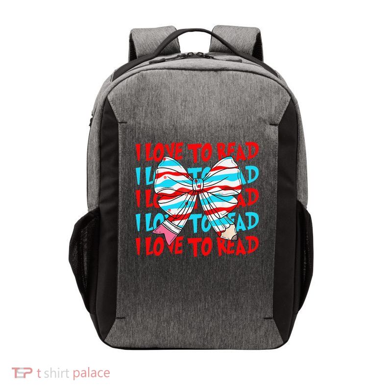 Thu- I Love To Read Dr Teacher Student Coquette Stripe Bow Vector Backpack