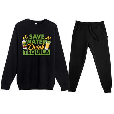 Tequila Ing Lover Tee Save Water Tequila Sweatshirt Premium Crewneck Sweatsuit Set