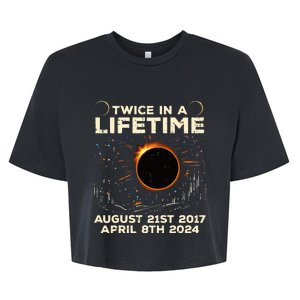 Twice In Lifetime Solar Eclipse 2017 2024 Bella+Canvas Jersey Crop Tee