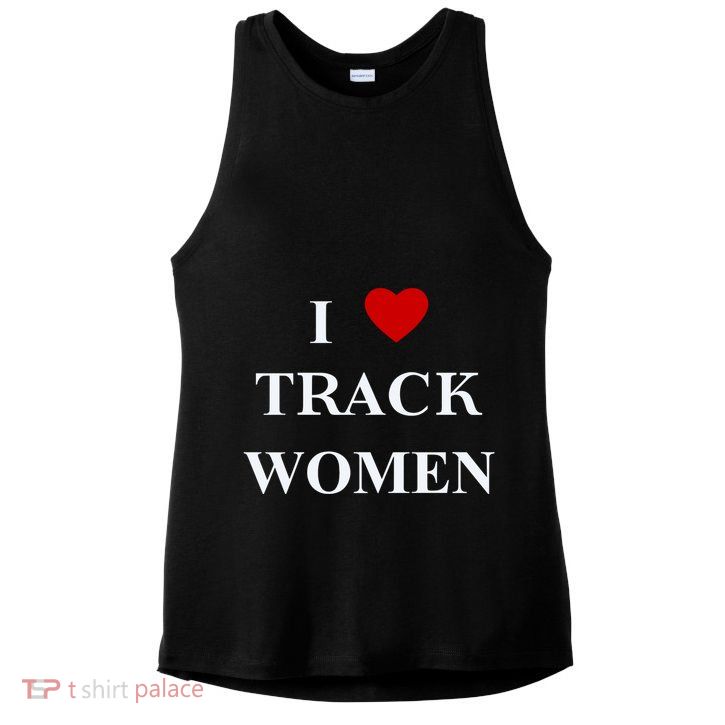 Tf I Love Track Women Ladies PosiCharge Tri-Blend Wicking Tank