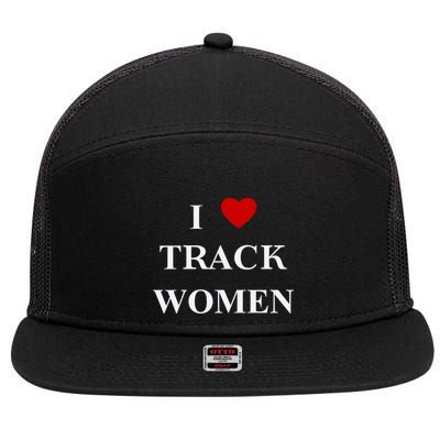 Tf I Love Track Women 7 Panel Mesh Trucker Snapback Hat