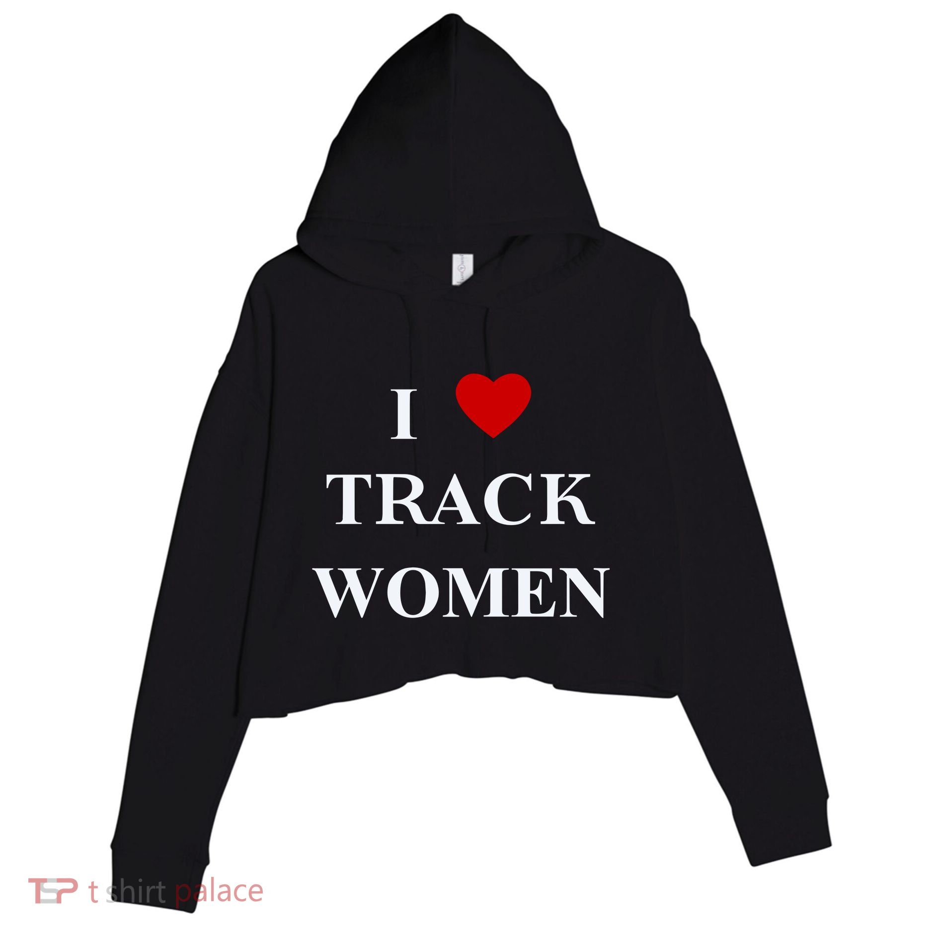 Tf I Love Track Women Crop Fleece Hoodie