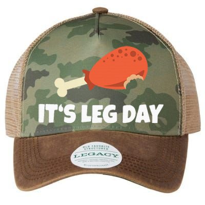 Turkey ItS Leg Day Thanksgiving Workout Legacy Tie Dye Trucker Hat