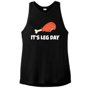 Turkey ItS Leg Day Thanksgiving Workout Ladies PosiCharge Tri-Blend Wicking Tank