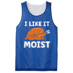 Turkey I Like It Moist Funny Thanksgiving Mesh Reversible Basketball Jersey Tank