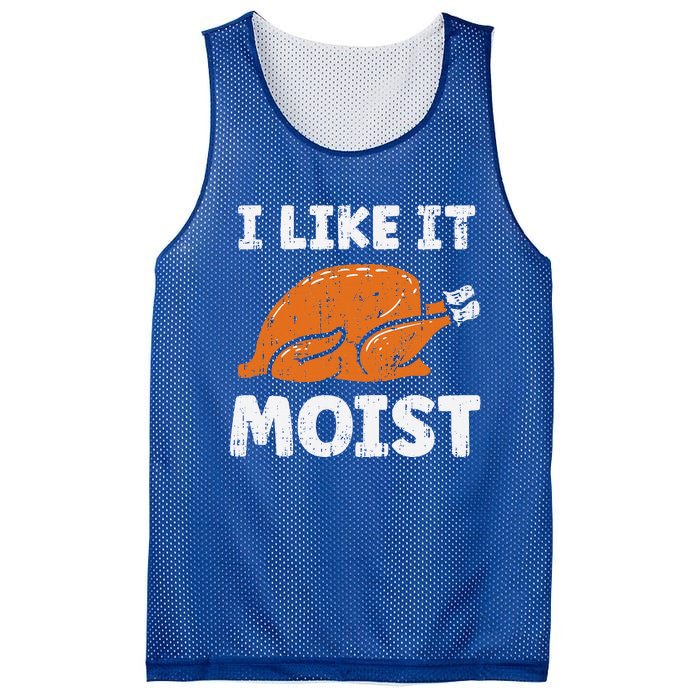 Turkey I Like It Moist Funny Thanksgiving Mesh Reversible Basketball Jersey Tank