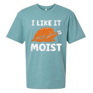 Turkey I Like It Moist Funny Thanksgiving Sueded Cloud Jersey T-Shirt