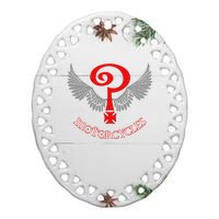 The Indian Larry's Cool Graphic Design Ceramic Oval Ornament