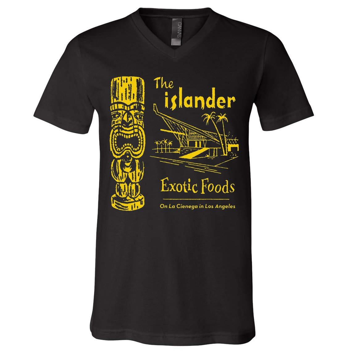 The Islander Los Angeles CA Vintage Tiki Bar Funny V-Neck T-Shirt