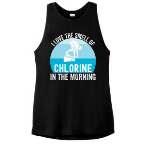 Try I Love The Smell Of Chlorine In The Morning Swimming Funny Swimmer Ladies PosiCharge Tri-Blend Wicking Tank