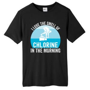 Try I Love The Smell Of Chlorine In The Morning Swimming Funny Swimmer Tall Fusion ChromaSoft Performance T-Shirt