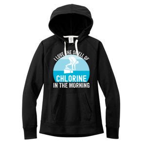 Try I Love The Smell Of Chlorine In The Morning Swimming Funny Swimmer Women's Fleece Hoodie