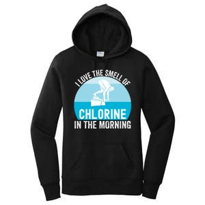 Try I Love The Smell Of Chlorine In The Morning Swimming Funny Swimmer Women's Pullover Hoodie