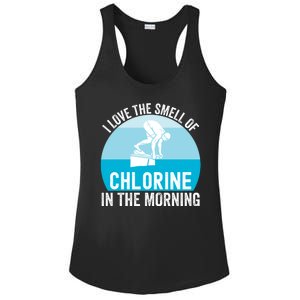 Try I Love The Smell Of Chlorine In The Morning Swimming Funny Swimmer Ladies PosiCharge Competitor Racerback Tank