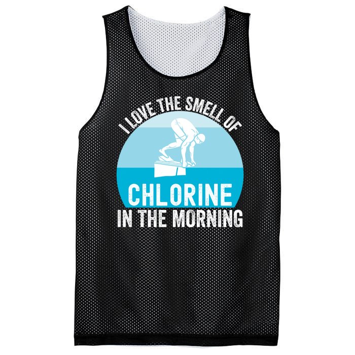 Try I Love The Smell Of Chlorine In The Morning Swimming Funny Swimmer Mesh Reversible Basketball Jersey Tank