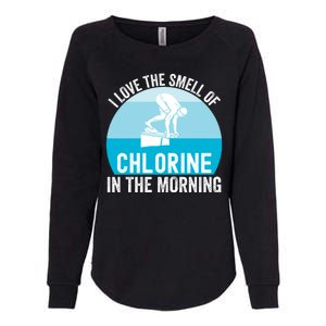 Try I Love The Smell Of Chlorine In The Morning Swimming Funny Swimmer Womens California Wash Sweatshirt