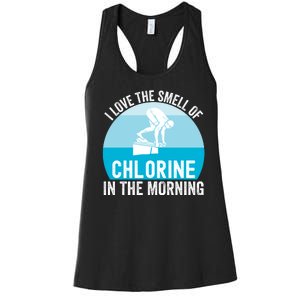 Try I Love The Smell Of Chlorine In The Morning Swimming Funny Swimmer Women's Racerback Tank