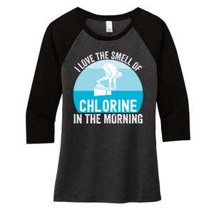 Try I Love The Smell Of Chlorine In The Morning Swimming Funny Swimmer Women's Tri-Blend 3/4-Sleeve Raglan Shirt