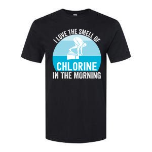 Try I Love The Smell Of Chlorine In The Morning Swimming Funny Swimmer Softstyle CVC T-Shirt