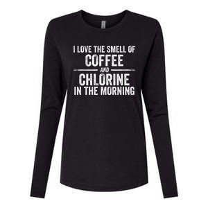 Try I Love The Smell Of Coffee And Chlorine In The Morning Swimming Swimmer Womens Cotton Relaxed Long Sleeve T-Shirt