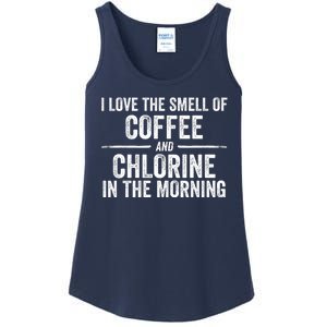 Try I Love The Smell Of Coffee And Chlorine In The Morning Swimming Swimmer Ladies Essential Tank