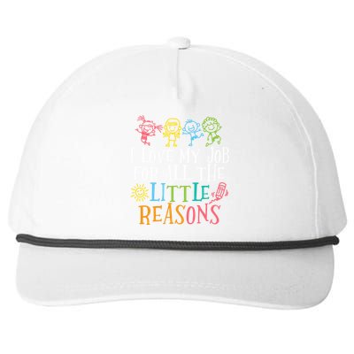 Teacher I Love My Job For All The Little Reasons Snapback Five-Panel Rope Hat