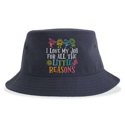 Teacher I Love My Job For All The Little Reasons Sustainable Bucket Hat