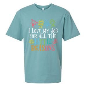 Teacher I Love My Job For All The Little Reasons Sueded Cloud Jersey T-Shirt