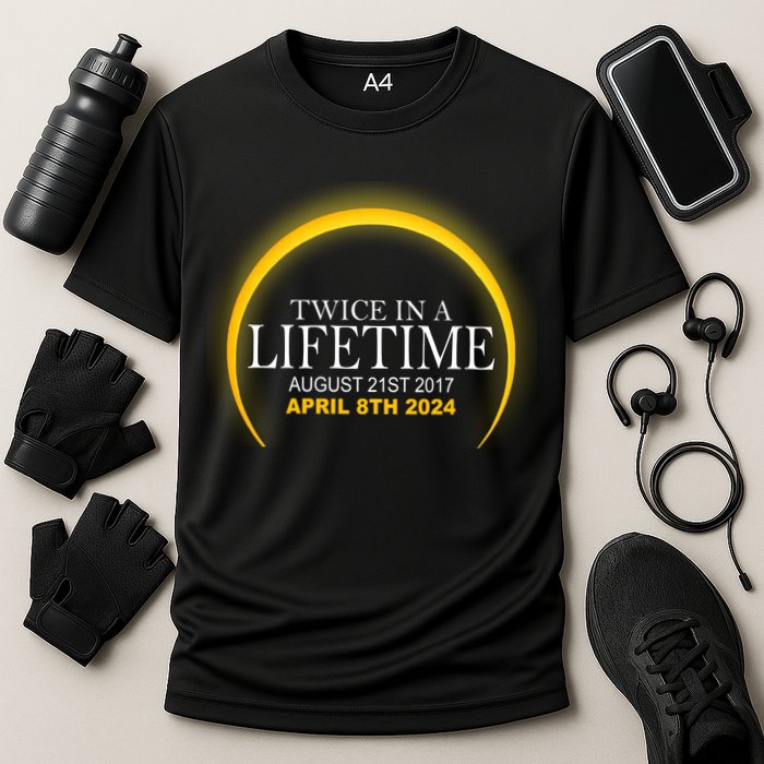 Twice In Lifetime 2024 Solar Eclipse Cooling Performance Crew T-Shirt
