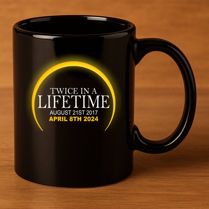 Twice In Lifetime 2024 Solar Eclipse 11oz C Handle Ceramic Mug