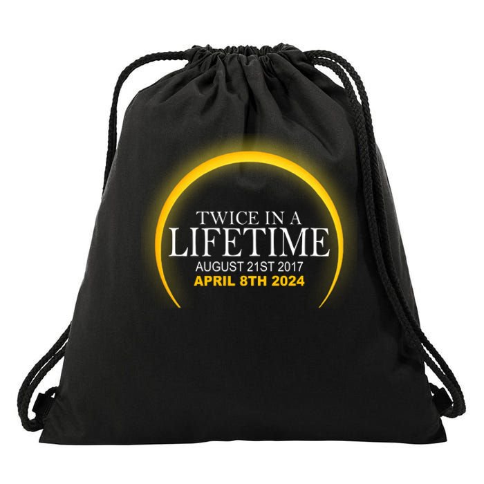 Twice In Lifetime 2024 Solar Eclipse Drawstring Bag