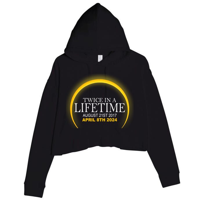 Twice In Lifetime 2024 Solar Eclipse Crop Fleece Hoodie