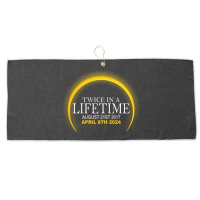 Twice In Lifetime 2024 Solar Eclipse Large Microfiber Waffle Golf Towel