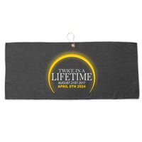 Twice In Lifetime 2024 Solar Eclipse Large Microfiber Waffle Golf Towel