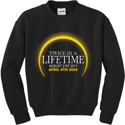 Twice In Lifetime 2024 Solar Eclipse Kids Sweatshirt