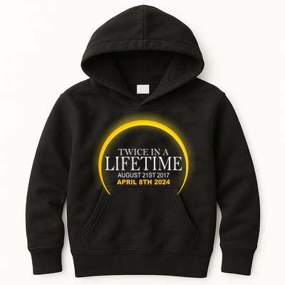 Twice In Lifetime 2024 Solar Eclipse Kids Hoodie
