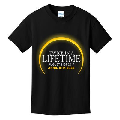 Twice In Lifetime 2024 Solar Eclipse Kids T-Shirt