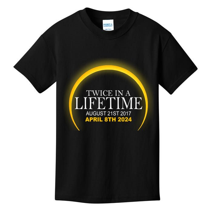 Twice In Lifetime 2024 Solar Eclipse Kids T-Shirt