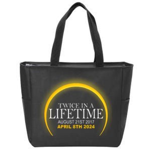 Twice In Lifetime 2024 Solar Eclipse Zip Tote Bag