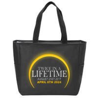 Twice In Lifetime 2024 Solar Eclipse Zip Tote Bag