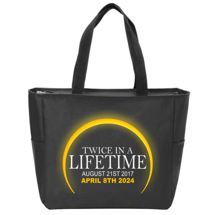 Twice In Lifetime 2024 Solar Eclipse Zip Tote Bag