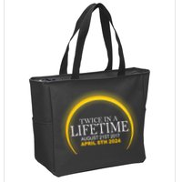 Twice In Lifetime 2024 Solar Eclipse Zip Tote Bag