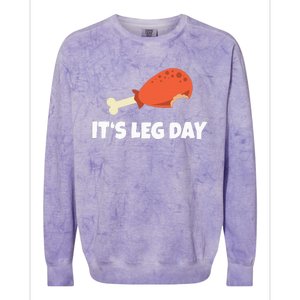 Turkey ItS Leg Day Thanksgiving Workout Colorblast Crewneck Sweatshirt